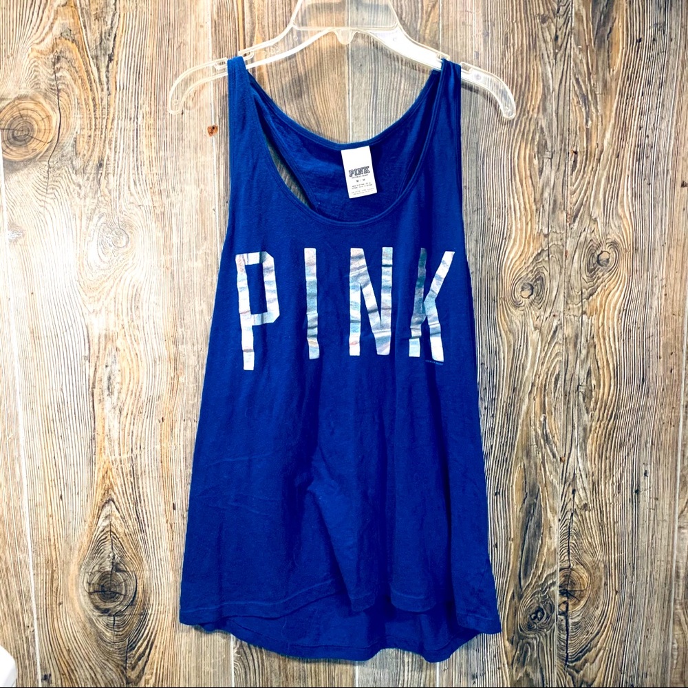 5/$20💛PINK Navy Blue Tank Top